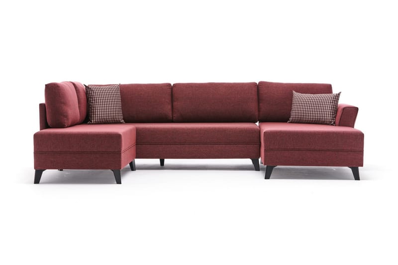 Eriska U-Sovesofa - Rød/Svart - Møbler - Sofaer - Sovesofaer