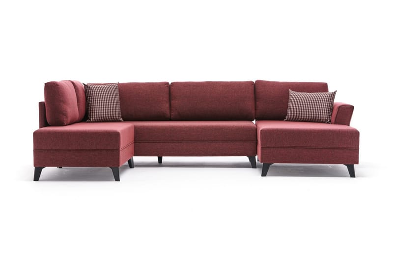 Eriska U-Sovesofa - Rød/Svart - Sovesofaer - Sovesofa divan