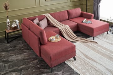 Eriska U-Sovesofa - Rød/Svart - Møbler - Sofaer - Sovesofaer