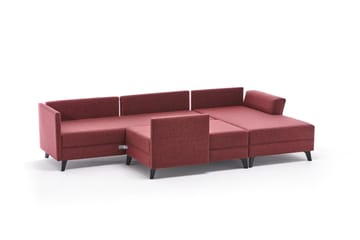 Eriska U-Sovesofa - Rød/Svart - Møbler - Sofaer - Sovesofaer