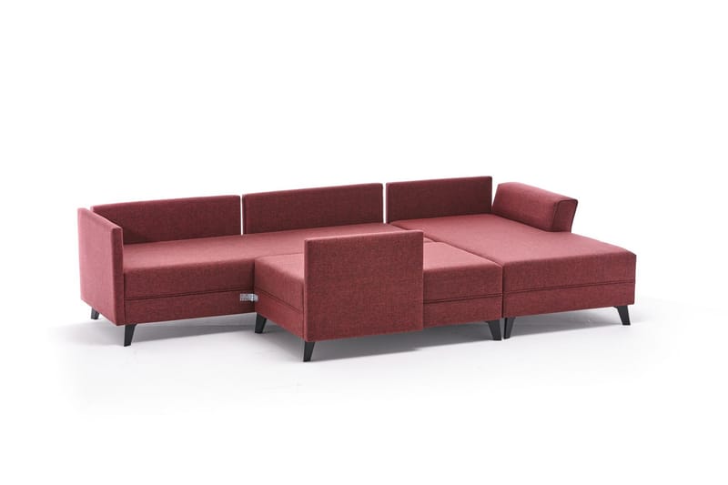 Eriska U-Sovesofa - Rød/Svart - Møbler - Sofaer - Sovesofaer