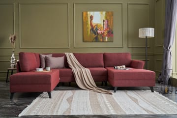 Eriska U-Sovesofa - Rød/Svart - Møbler - Sofaer - Sovesofaer