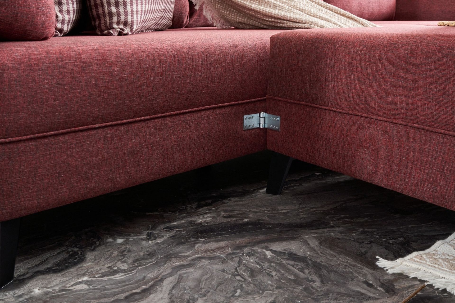 Eriska U-Sovesofa - Rød/Svart - Møbler - Sofaer - Sovesofaer