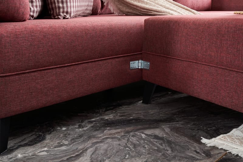 Eriska U-Sovesofa - Rød/Svart - Møbler - Sofaer - Sovesofaer