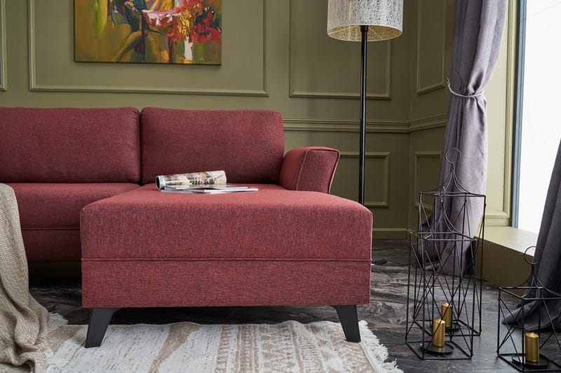 Eriska U-Sovesofa - Rød/Svart - Møbler - Sofaer - Sovesofaer
