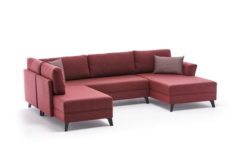 Eriska U-Sovesofa - Rød/Svart - Møbler - Sofaer - Sovesofaer