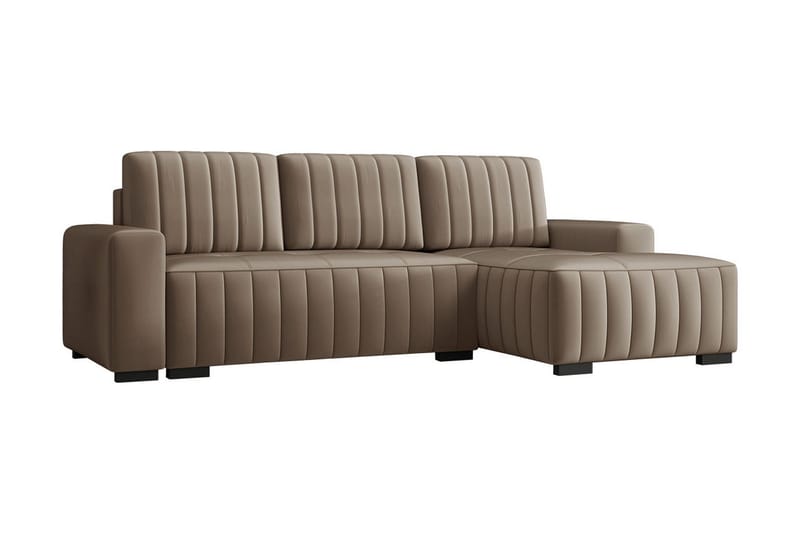 Esher 3-seters Hjørnesofa Høyre - Beige - Sovesofaer - Sovesofa divan - Fløyel sofaer