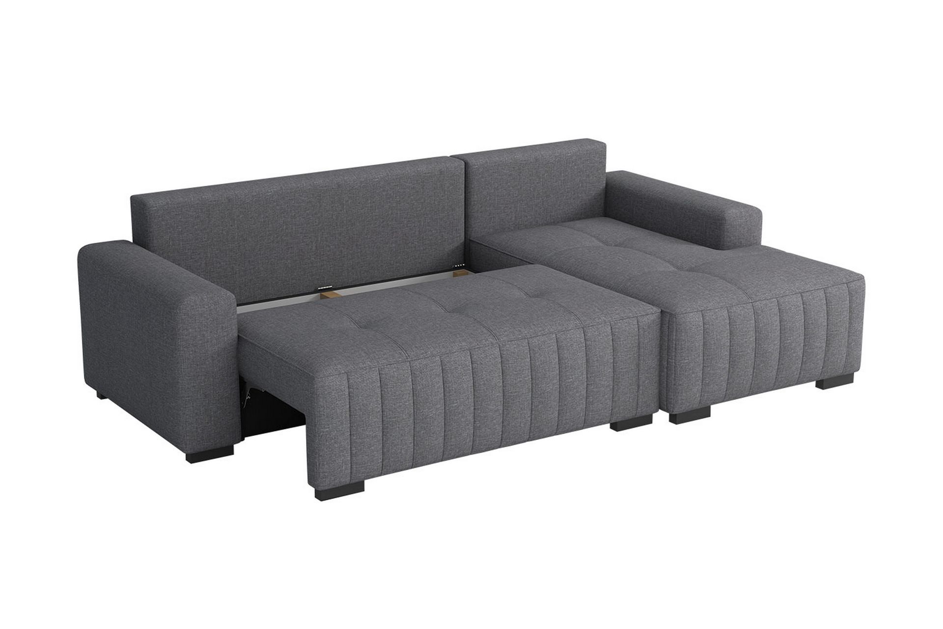 Esher 3-seters Hjørnesofa Høyre - Plysch/Brun - Møbler - Sofaer - Sovesofaer