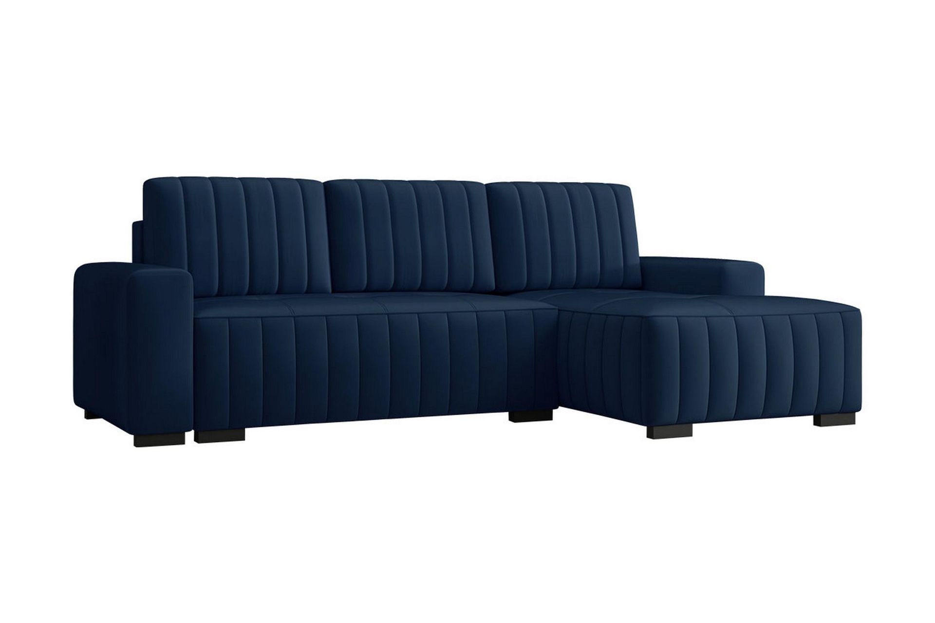 Esher 3-seters Hjørnesofa Høyre - Plysch/Blå - Møbler - Sofaer - Sovesofaer