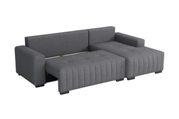 Esher 3-seters Hjørnesofa Høyre - Plysch/Brun - Møbler - Sofaer - Sovesofaer