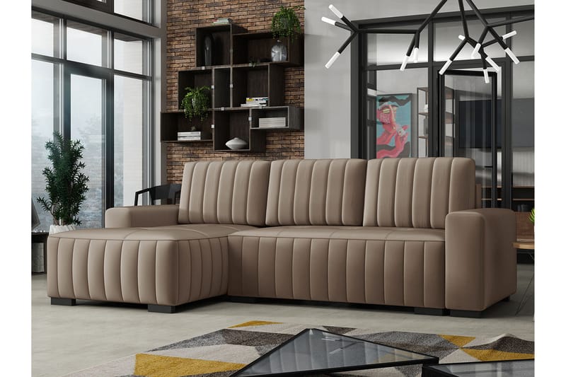 Esher 3-seters Hjørnesofa Venstre - Beige - Møbler - Sofaer - Sovesofaer