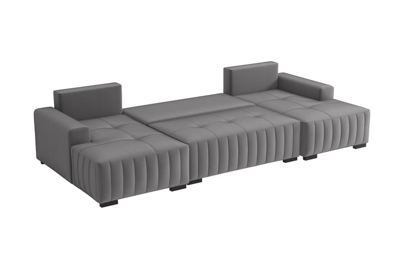 Esher Sovesofa med Dobbel Sjeselong 4-seter i Plysj - Beige - Møbler - Sofaer - Sovesofaer
