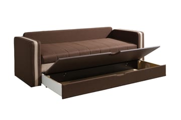 Euforia 3-seter Sovesofa 140x188 cm med Oppbevaring i Stoff - Brun - Møbler - Sofaer - Sovesofaer