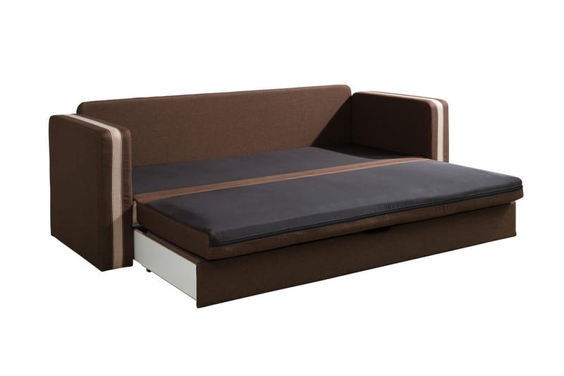 Euforia 3-seter Sovesofa 140x188 cm med Oppbevaring i Stoff - Brun - Møbler - Sofaer - Sovesofaer