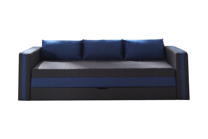 Euforia 3-seter Uttrekkbar Sovesofa 140x188 cm med Oppbevaring i Stoff, Antrasitt