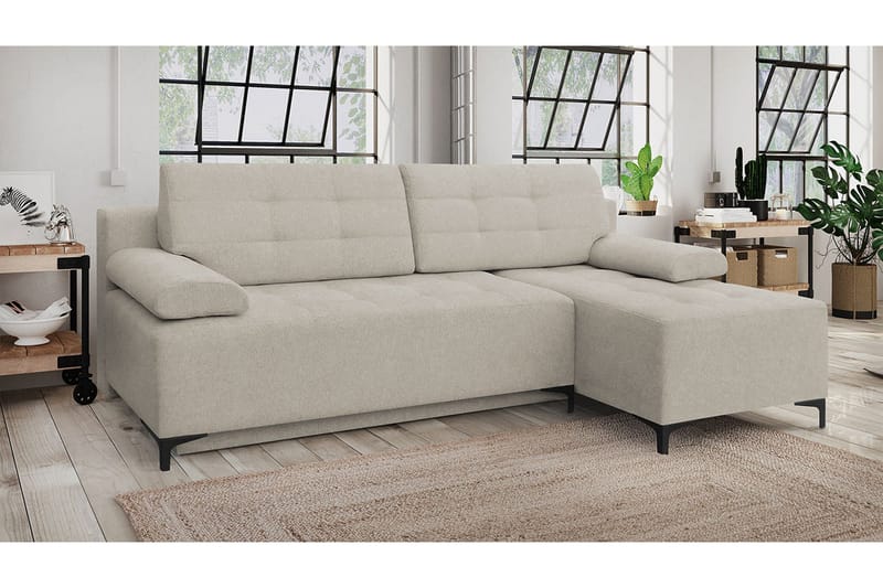 FABIO 4-seters Sovesofa Venstre - Beige - Møbler - Sofaer - Sovesofaer