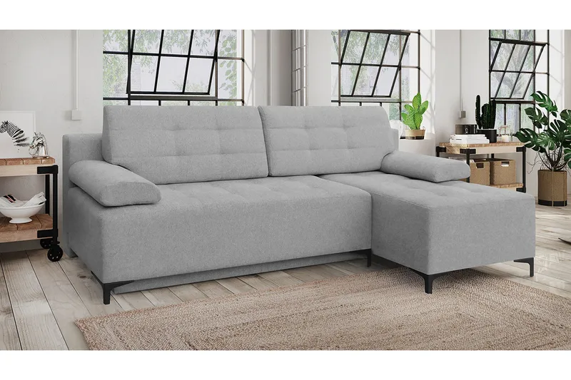 FABIO 4-seters Sovesofa Venstre - Grå - Møbler - Sofaer - Sovesofaer