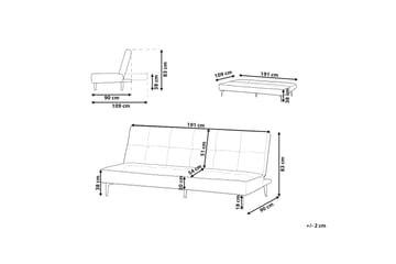 Faizal Sovesofa 3-seter - Grå/Svart - Møbler - Sofaer - Sovesofaer