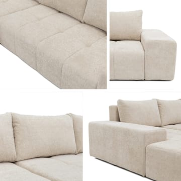 Falor 3-seters sovesofa med divan, høyrevendt - blå - Møbler - Sofaer - Sovesofaer