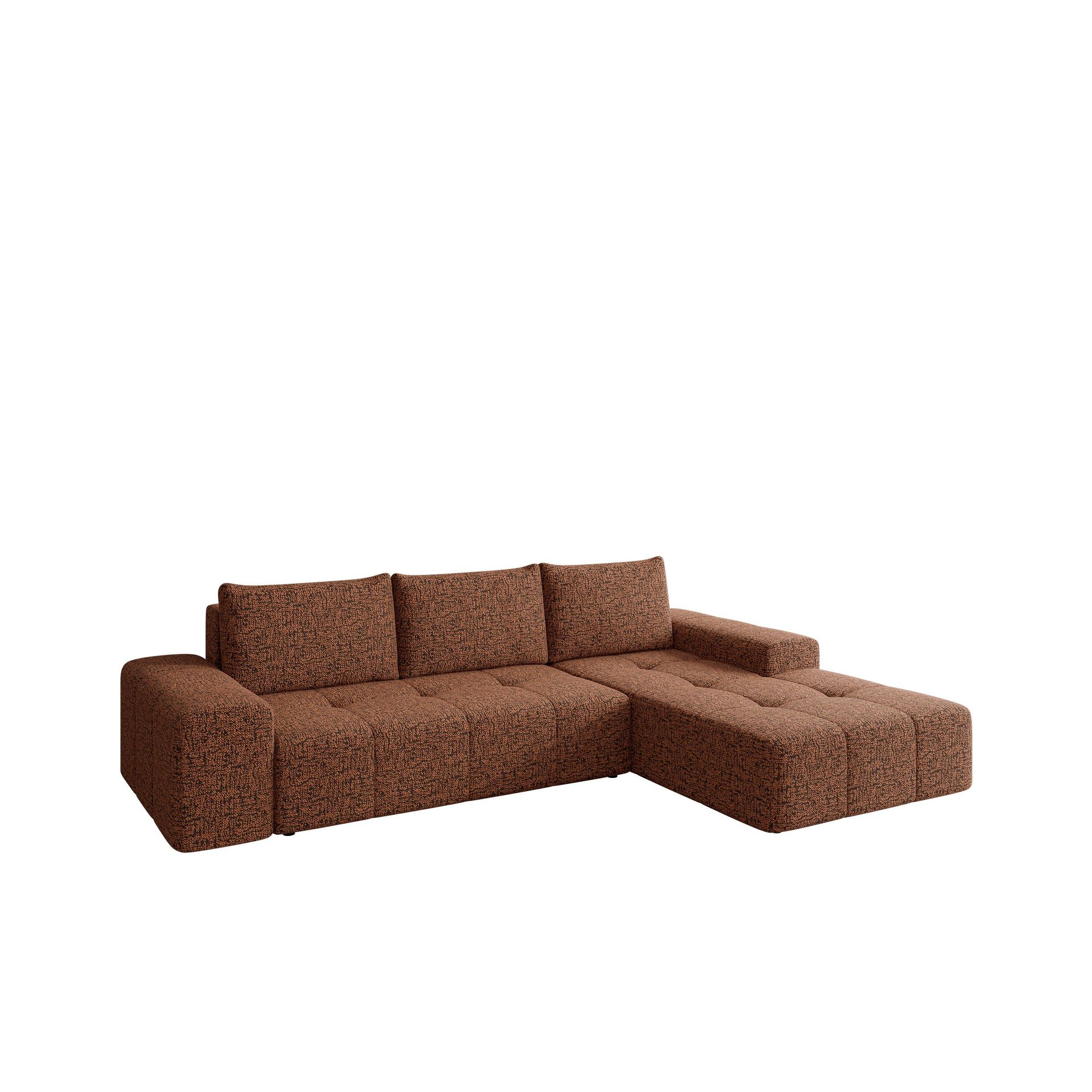 Falor 3-seters sovesofa med divan, høyrevendt - brun