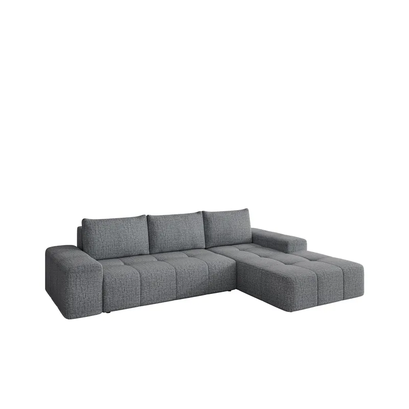 Falor 3-seters sovesofa med divan, høyrevendt, grå