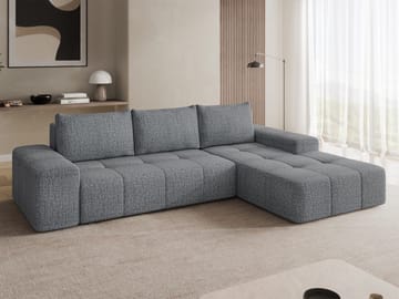 Falor 3-seters sovesofa med divan, høyrevendt - grå - Møbler - Sofaer - Sovesofaer
