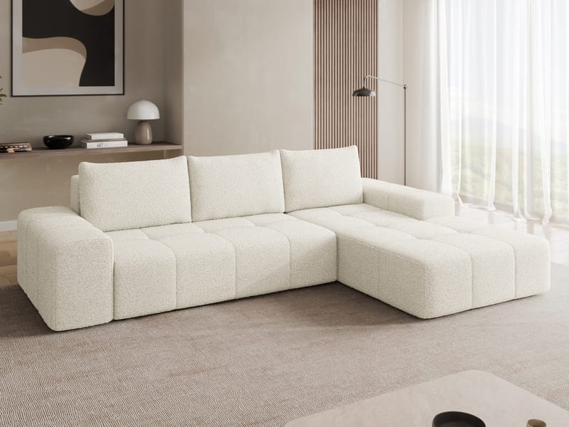 Falor 3-seters sovesofa med divan, høyrevendt - Offwhite - Møbler - Sofaer - Sovesofaer