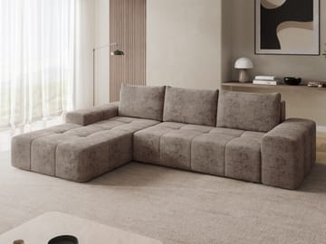 Falor 3-seters sovesofa med divan, venstrevendt - brun - Møbler - Sofaer - Sovesofaer