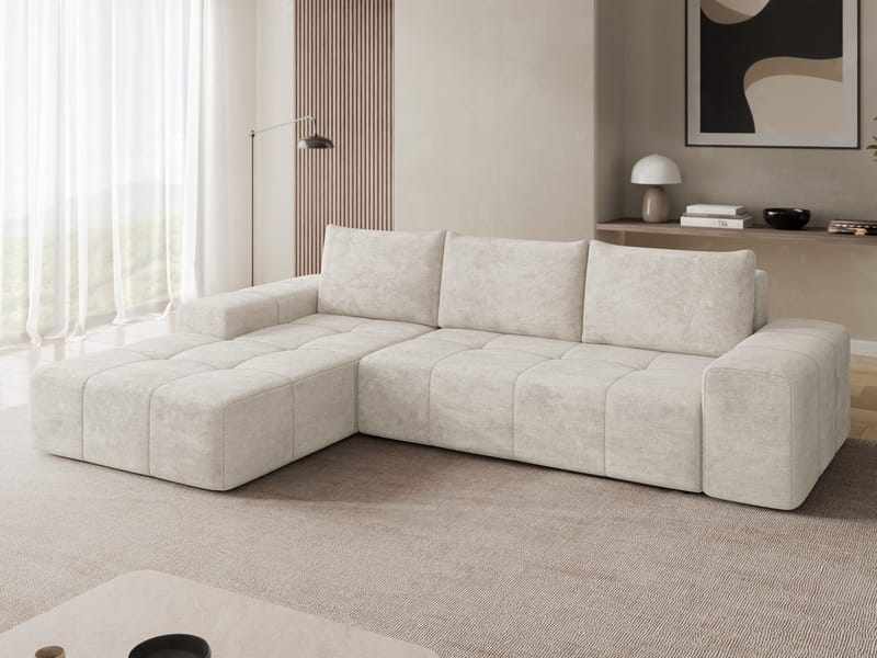 Falor 3-seters sovesofa med divan, venstrevendt - Lysegrå - Møbler - Sofaer - Sovesofaer