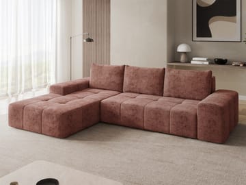 Falor 3-seters sovesofa med divan, venstrevendt - rosa - Møbler - Sofaer - Sovesofaer