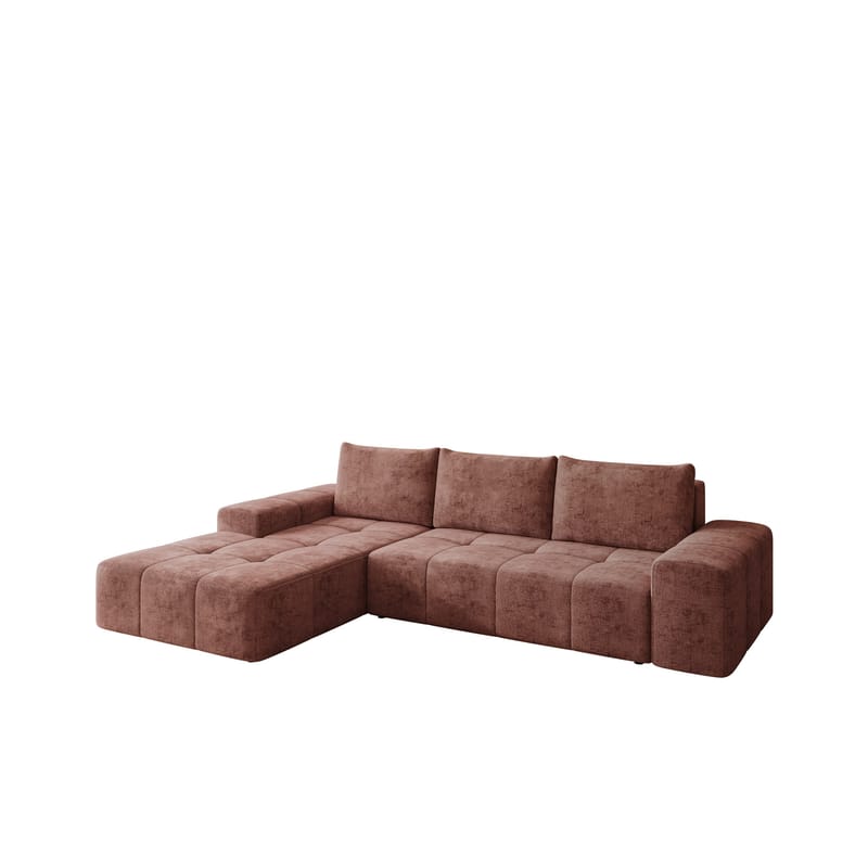 Falor 3-seters sovesofa med divan, venstrevendt, rosa