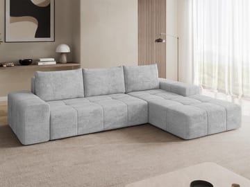 Falor 3-seters sovesofa med sjeselong høyre og oppbevaring - Grå - Møbler - Sofaer - Sovesofaer
