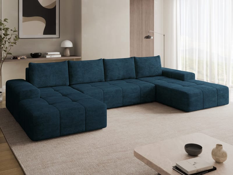 Falor 5-seters U-formet sovesofa - blå - Møbler - Sofaer - Sovesofaer
