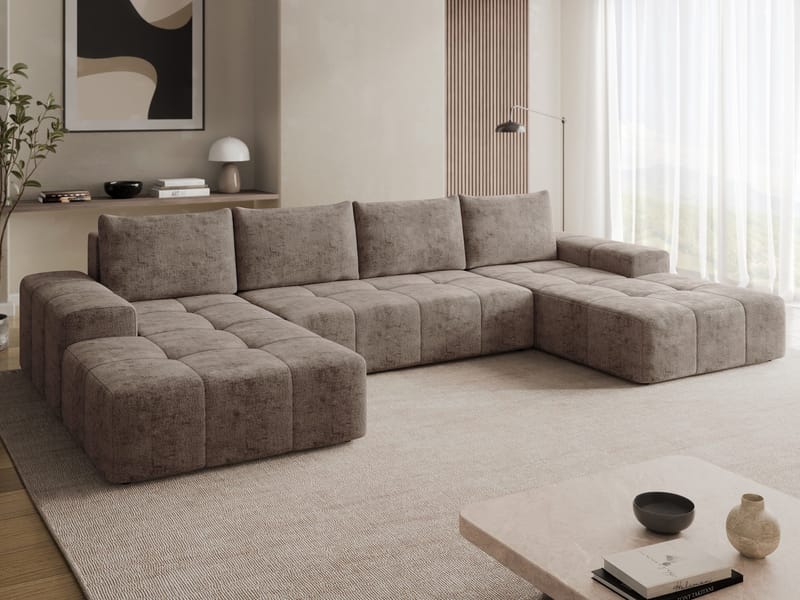 Falor 5-seters U-formet sovesofa - Brun - Møbler - Sofaer - Sovesofaer
