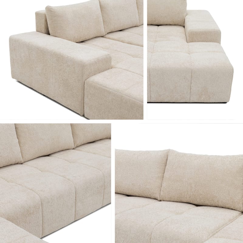 Falor 5-seters U-formet sovesofa - Lys beige - Møbler - Sofaer - Sovesofaer