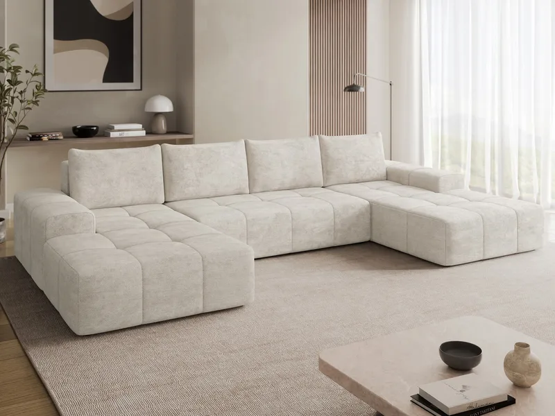 Falor 5-seters U-formet sovesofa - Lys beige - Møbler - Sofaer - Sovesofaer