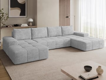 Falor 5-seters U-formet sovesofa med oppbevaring - Grå - Møbler - Sofaer - Sovesofaer