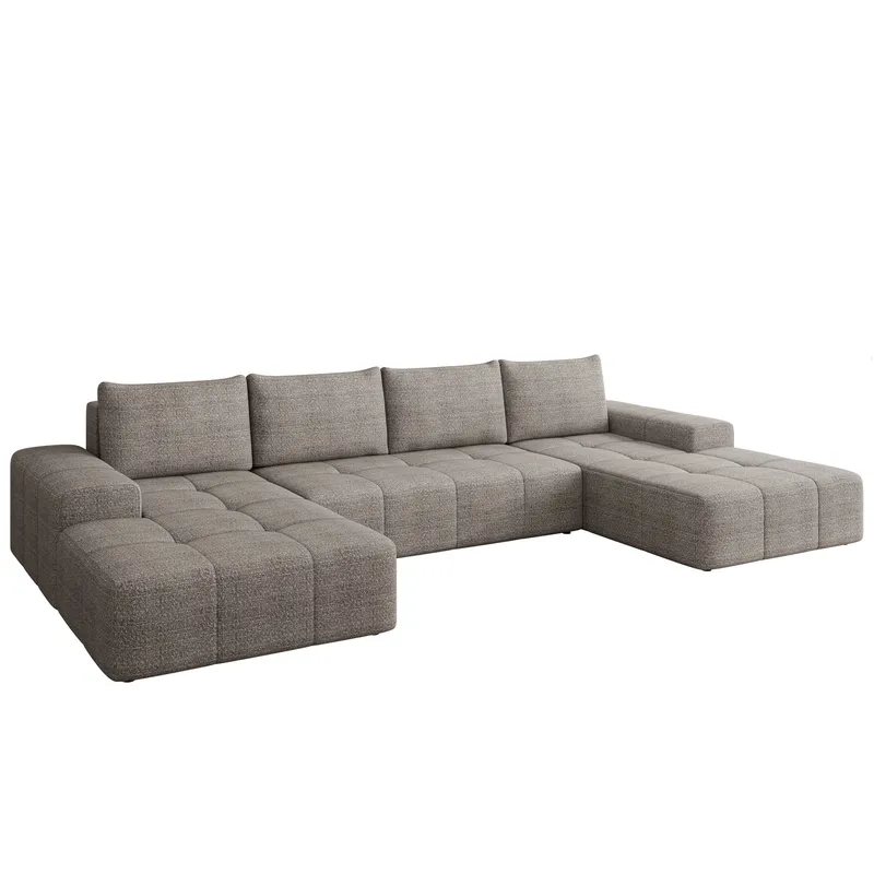 Falor 5-seters U-formet sovesofa med oppbevaring, Mørk beige