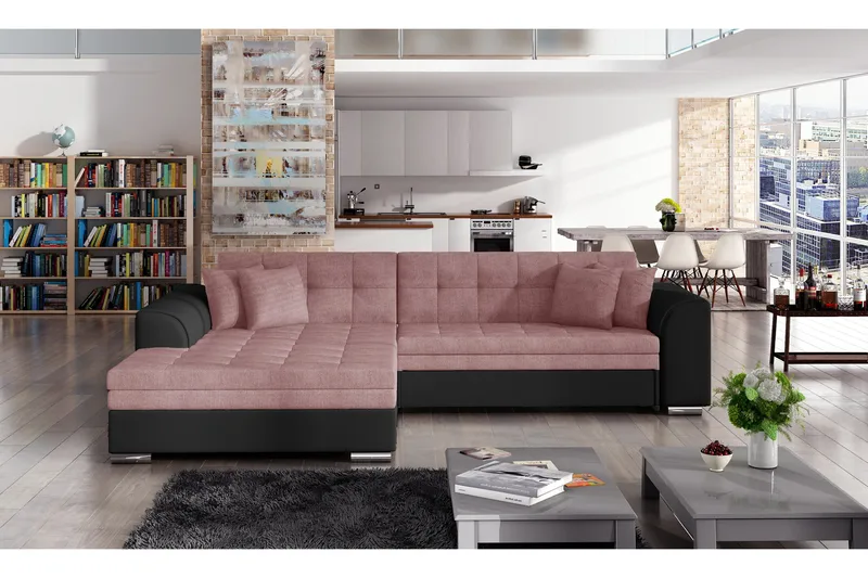 Falseti Sovesofa - Rosa/Svart - Møbler - Sofaer - Sovesofaer