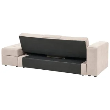 Falster 3-seters Sovesofa 90x150 cm med Oppbevaring i Stoff - Taupe - Møbler - Sofaer - Sovesofaer