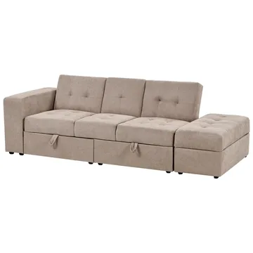 Falster 3-seters Sovesofa 90x150 cm med Oppbevaring i Stoff - Taupe - Møbler - Sofaer - Sovesofaer