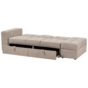 Falster 3-seters Sovesofa 90x150 cm med Oppbevaring i Stoff - Taupe - Møbler - Sofaer - Sovesofaer