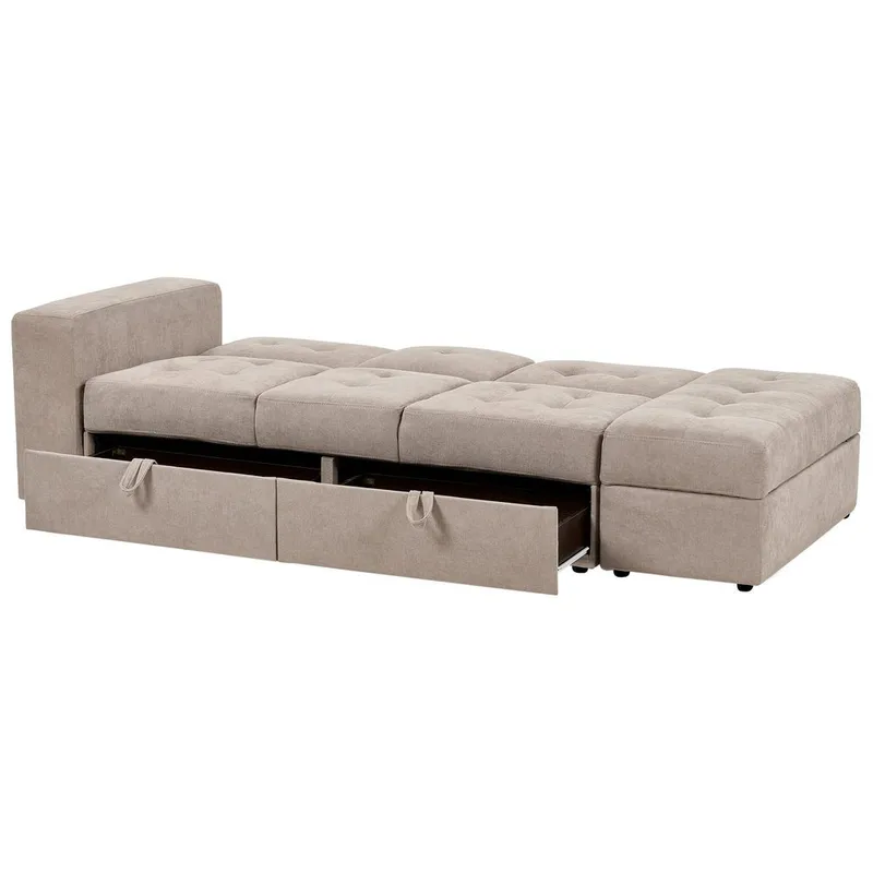 Falster 3-seters Sovesofa 90x150 cm med Oppbevaring i Stoff - Taupe - Møbler - Sofaer - Sovesofaer