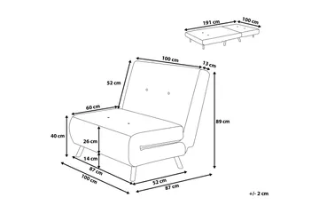 Farris Sovesofa 100 cm - Rød - Møbler - Sofaer - Sovesofaer
