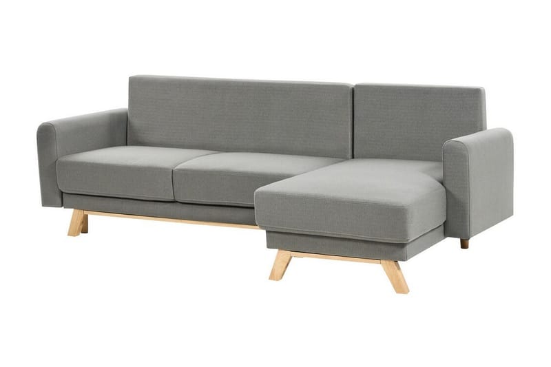 Faustin Hjørnesovesofa 3-seter - Grå/Lyst tre - Møbler - Sofaer - Sovesofaer