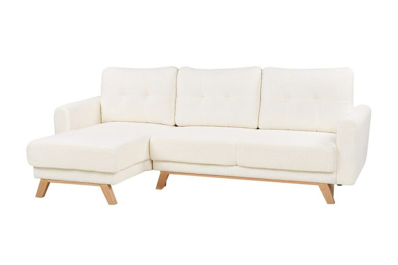 Faustin Hjørnesovesofa 3-seter - Hvit/Lyst tre - Møbler - Sofaer - Sovesofaer