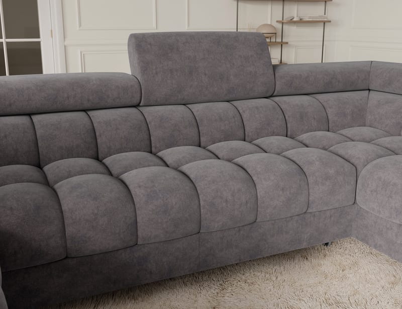 Fectory 6-seters Bubblig hjørnesovesofa med sjeselong og oppbevaring Høyre - Aura 04 - Møbler - Sofaer - Sovesofaer