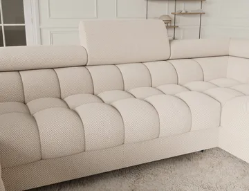 Fectory 6-seters Bubblig hjørnesovesofa med sjeselong og oppbevaring Høyre - Calmora 18 - Møbler - Sofaer - Sovesofaer