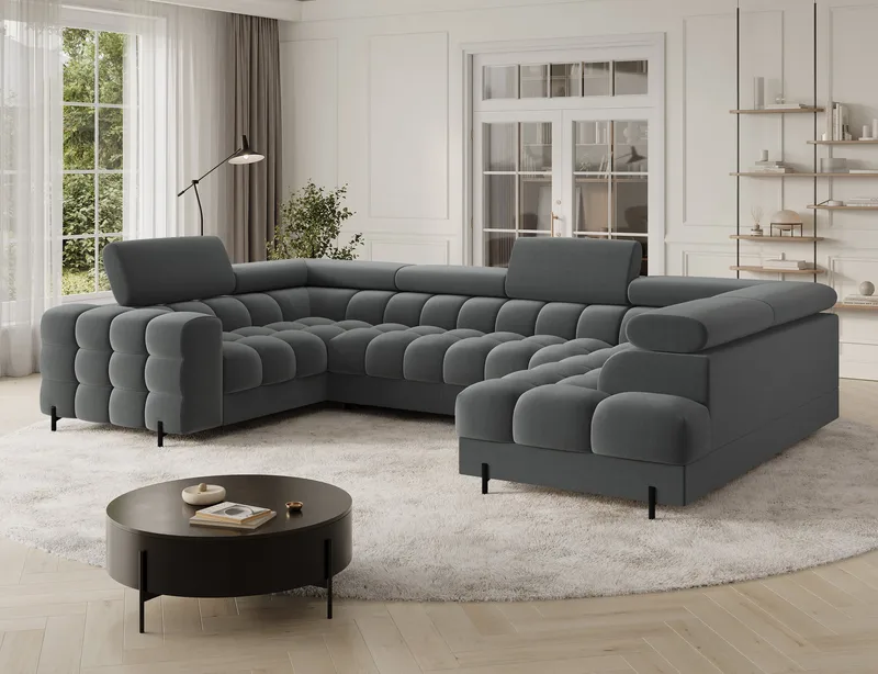 Fectory 6-seters Bubblig hjørnesovesofa med sjeselong og oppbevaring Høyre - Sola 06 - Møbler - Sofaer - Sovesofaer