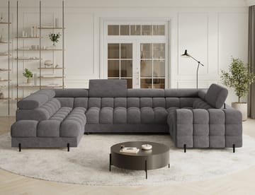 Fectory 6-seters Bubblig hjørnesovesofa med sjeselong og oppbevaring Venstre - Aura 04 - Møbler - Sofaer - Sovesofaer